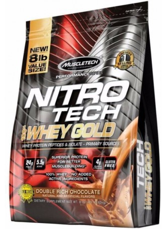 MuscleTech Nitrotech 100% Whey Gold, 8 lbs (3.63 kg) Double Rich Chocolate
